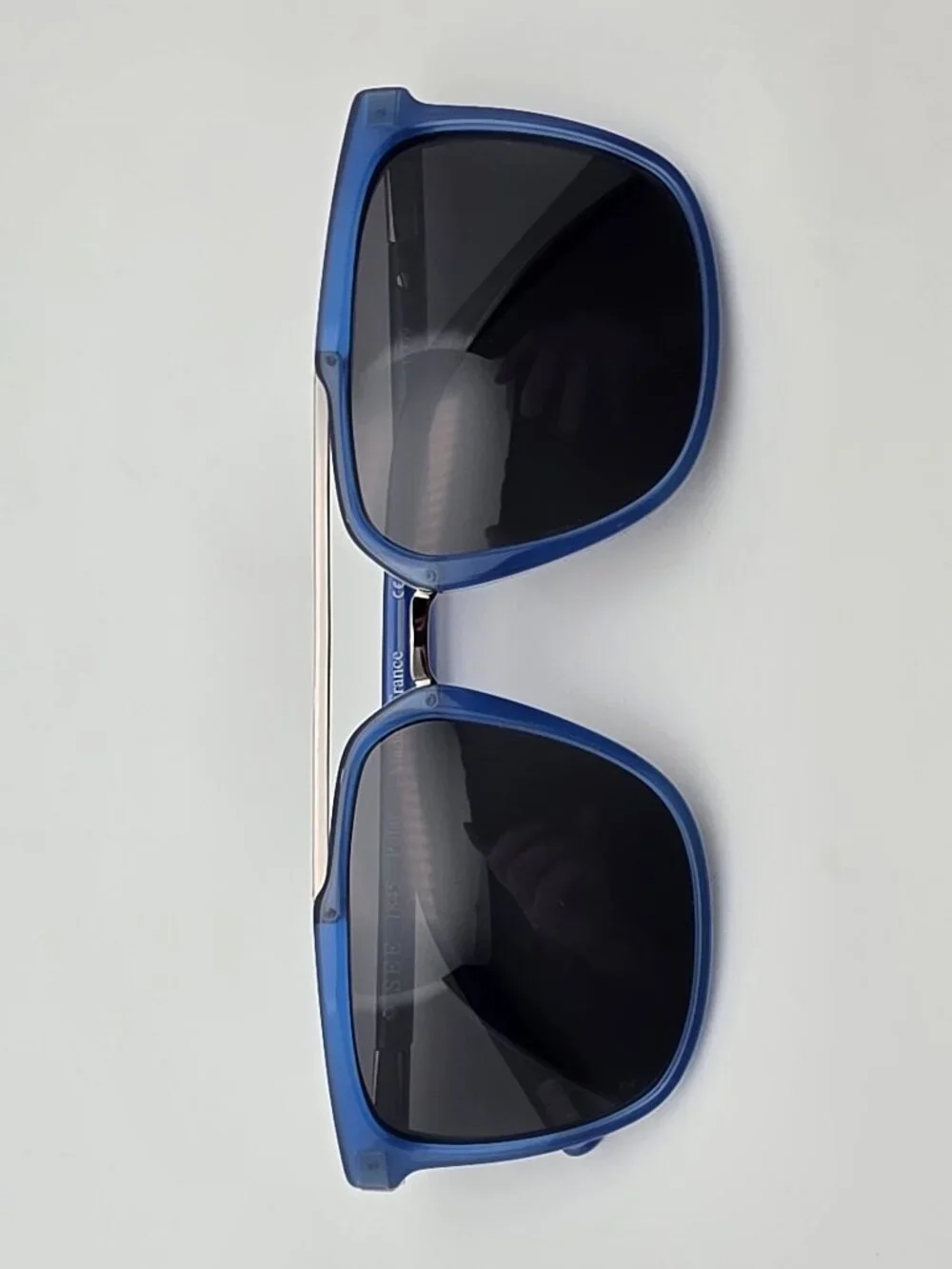 See Eyewear 1845 C239 Blue Frame Polarized Grey Lens Aviator Sunglasses w/ Case